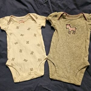 Child of Mine White and Gray Animal Bodysuits